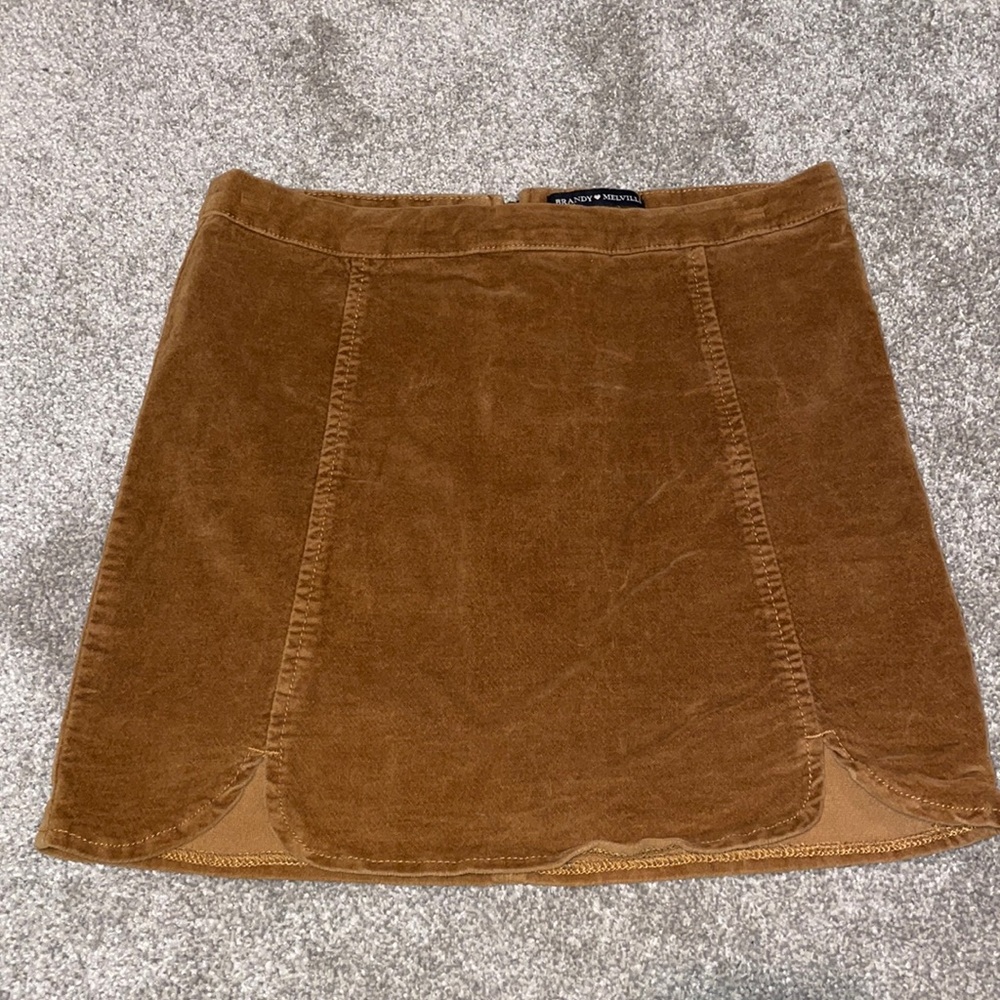 Brandy Melville cognac mini skirt
